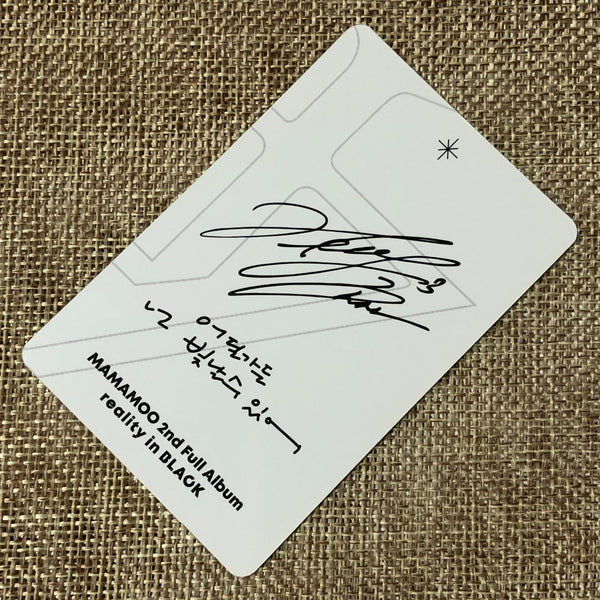 MAMAMOO HWASA [ REALITY IN BLACK ] Official Photocard / New / Gift