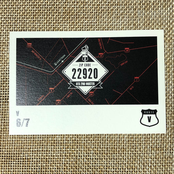 BTS V 6/7 [ ARMY 2nd Muster ZIP CODE 22920 Official Mini Photocard ] New / +GFT