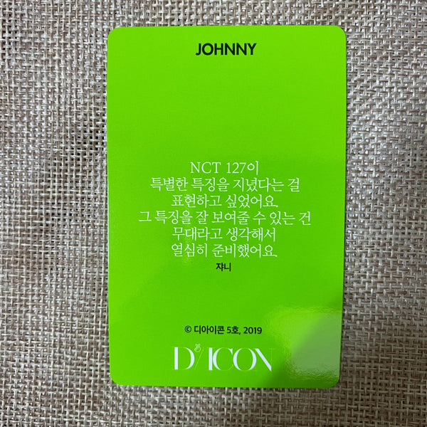 NCT Dream JOHNNY #1 [ 2019 Dicon Custom Book ] Official Photocard / New / Gift