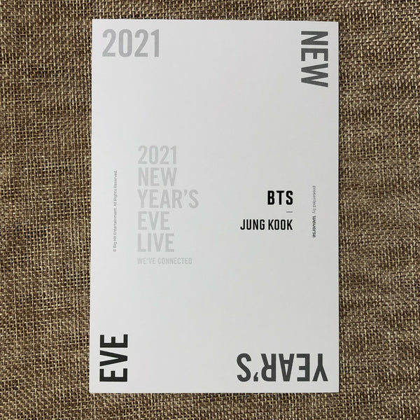 BTS JUNGKOOK [ 2021 NEW YEAR'S EVE LIVE ] Official Postcard / New / Gift