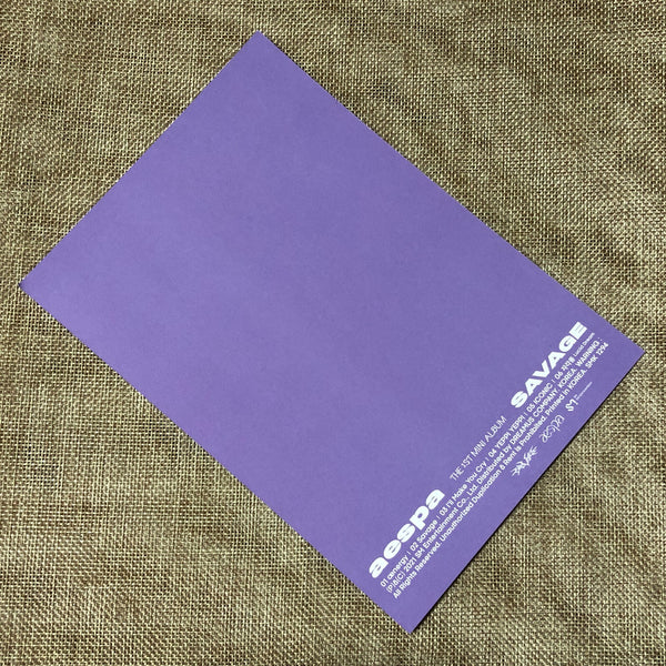 AESPA GROUP [ SAVAGE ] Official Postcard, 1st Mii / New / Gift