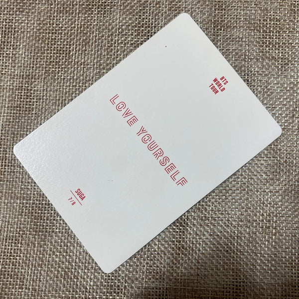 BTS SUGA 7/8 [Love Yourself World Tour] Official Mini Photocard / New, Rare /+G