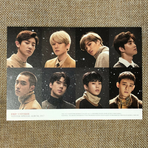EXO GROUP [ 2017 Winter Special ] Official Postcard Photo / New / Gift