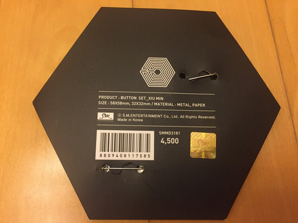EXO XIUMIN [ Overdose ] Official Button Set (2 Buttons), SM XIU MIN / New / Gift