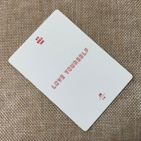 BTS JIN 1/8 [ Love Yourself World Tour ] Official Mini Photocard / New / Gift