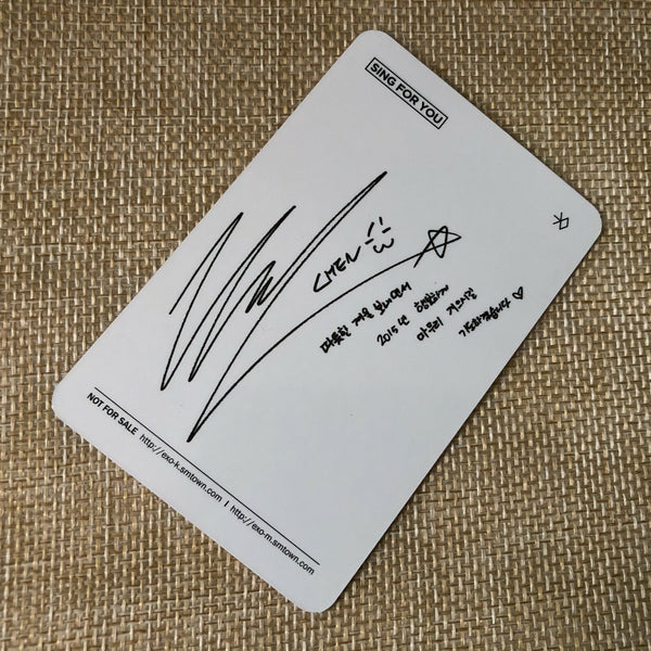 EXO CHEN #1 [Sing For You] Official Photocard, Winter 4th Mini Album / Gift