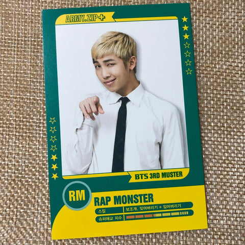BTS RM 3/7 [ 3rd Muster ARMY.ZIP ] Official Player Card Photocard / New / Gift
