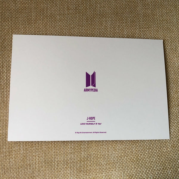 BTS J-HOPE [Armypedia Love Yourself Her] Official Postcard Photocard / Gift