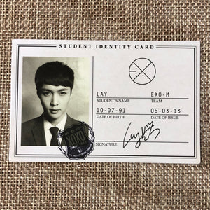 EXO LAY [ XOXO Wolf ] Official Photocard, Student ID Card / New, Rare / Gift