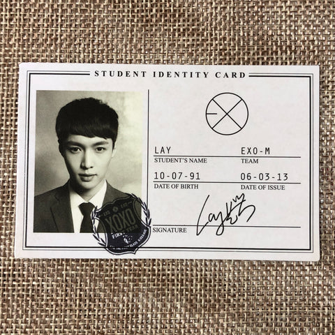 EXO LAY [ XOXO Wolf ] Official Photocard, Student ID Card / New, Rare / Gift