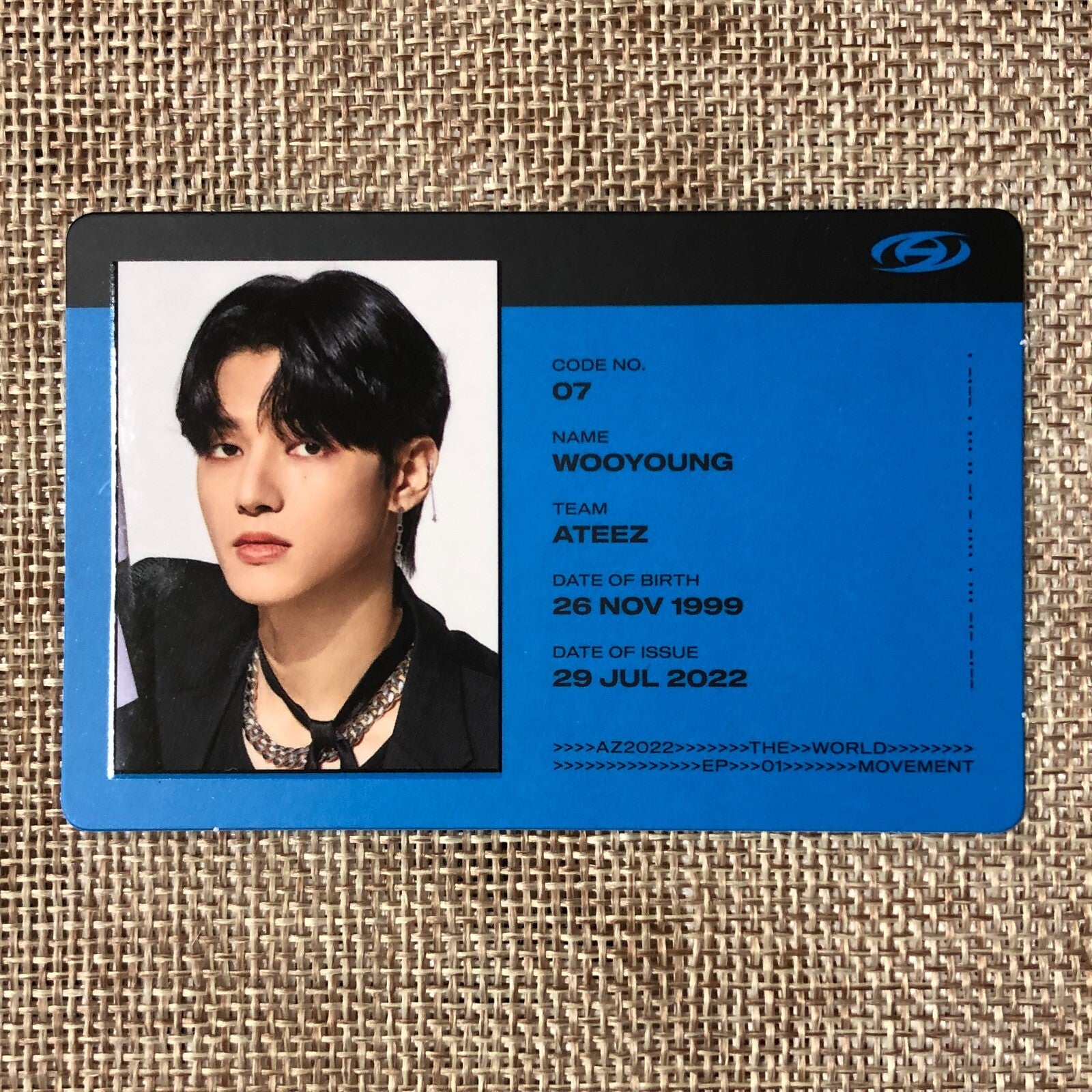 ATEEZ WOOYOUNG [THE WORLD EP.1 : MOVEMENT] Official ID Card Photocard, A Ver.