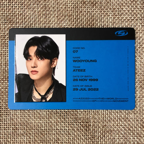 ATEEZ WOOYOUNG [THE WORLD EP.1 : MOVEMENT] Official ID Card Photocard, A Ver.