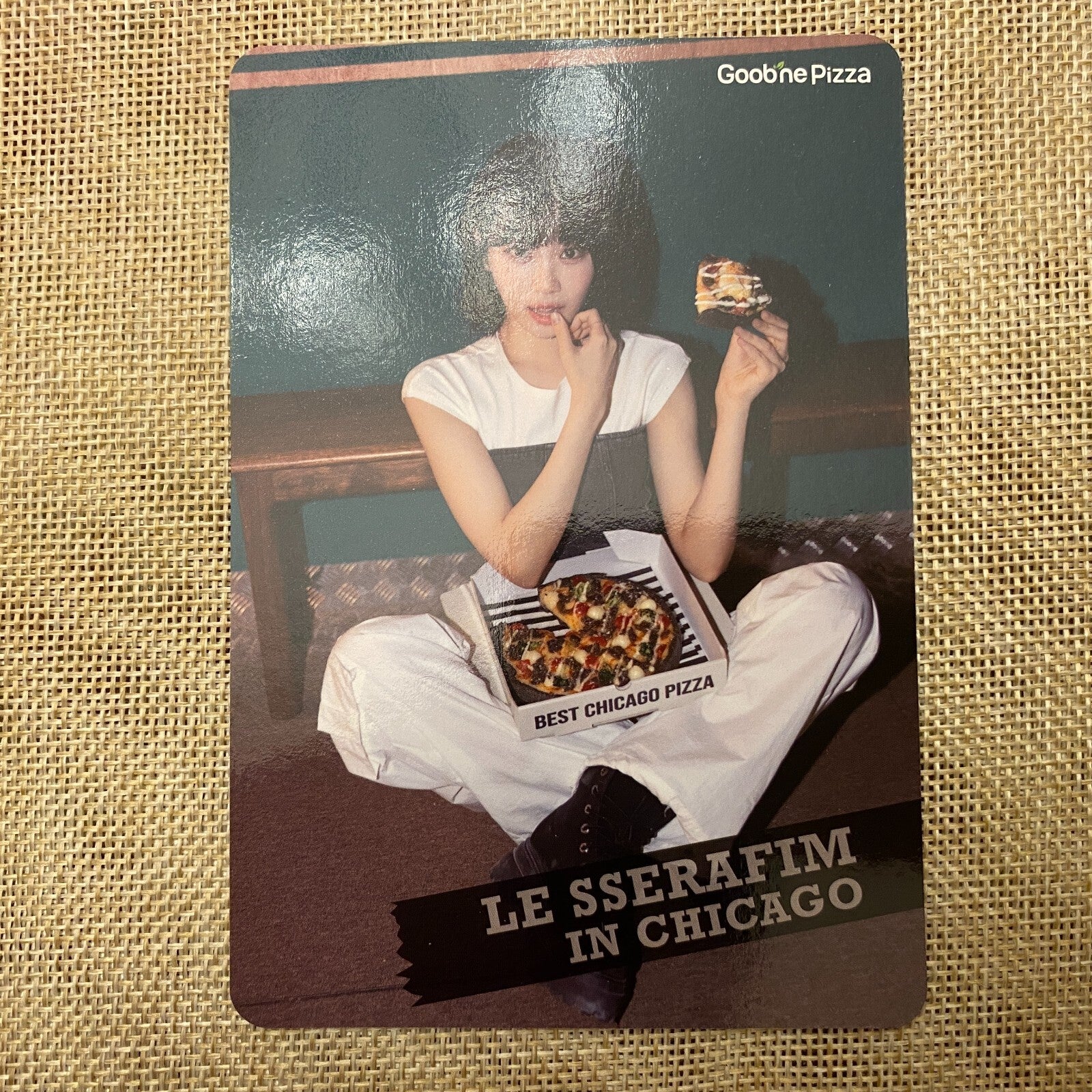 LE SSERAFIM CHAEWON [Goobne Chicago Pizza] Official Photocard / New, Rare / Gift