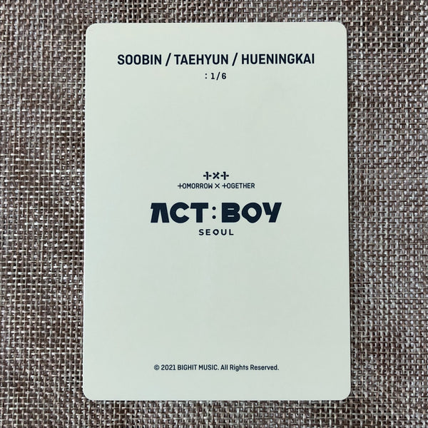 TXT UNIT SOOBIN TAEHYUN 1/6 [ACT : BOY SEOUL] Official Mini Photocard / Gift