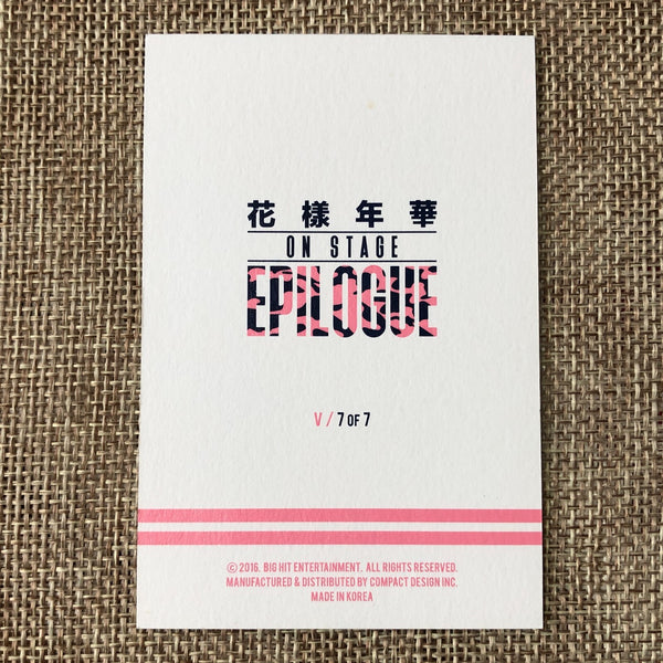 BTS V 7/7 [HYYH On Stage Epilogue Concert] Official Mini Photocard / New / Gift