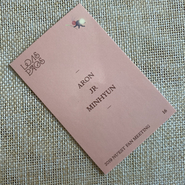 NU'EST ARON JR MINHYUN [ 2019 Fan Meeting ] Official Photocard / New / Gift