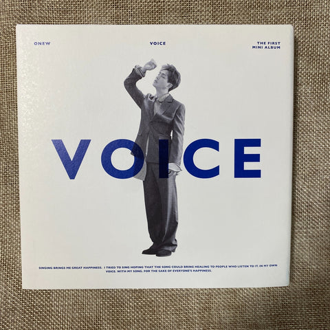 SHINEE Onew [Voice Mini Solo White Album] Photobook + CD, No PC / Mint, Rare /+G