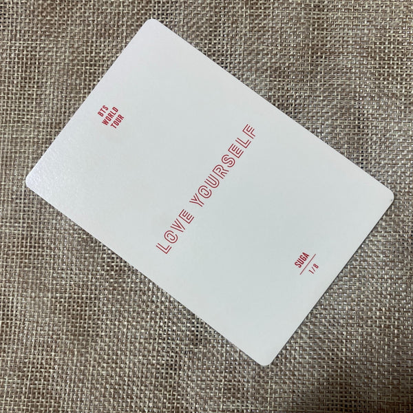 BTS SUGA 1/8 [Love Yourself World Tour] Official Mini Photocard / New, Rare /+G