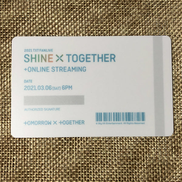 TXT GROUP [ 2021 Shine Together Fanlive ] Official Card Ticket / New / Gift
