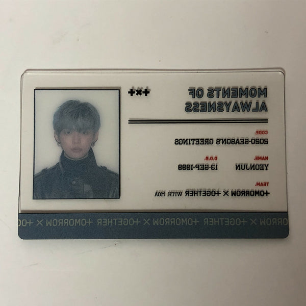 TXT YEONJUN [ 2020 Season's Greetings ] Official ID Card Photocard / New / Gift