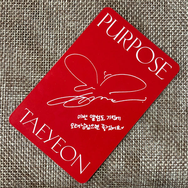 SNSD TAEYEON [ PURPOSE ] Official Photocard / New / Gift