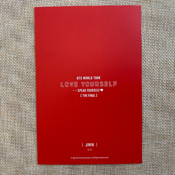 BTS JIMIN 3/4 [Speak Yourself The Final] Official Postcard Photocard / Gift