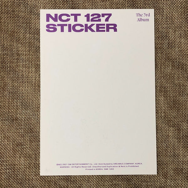 NCT 127 DOYOUNG [ STICKER ] Official Postcard, STICKER Ver. / New / Gift