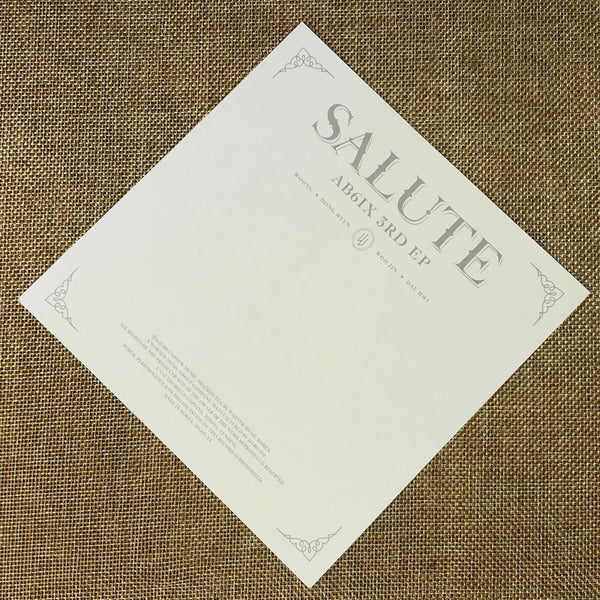 AB6IX WOOJIN [ SALUTE ] Official Postcard, 3rd Album / New, Rare / Gift