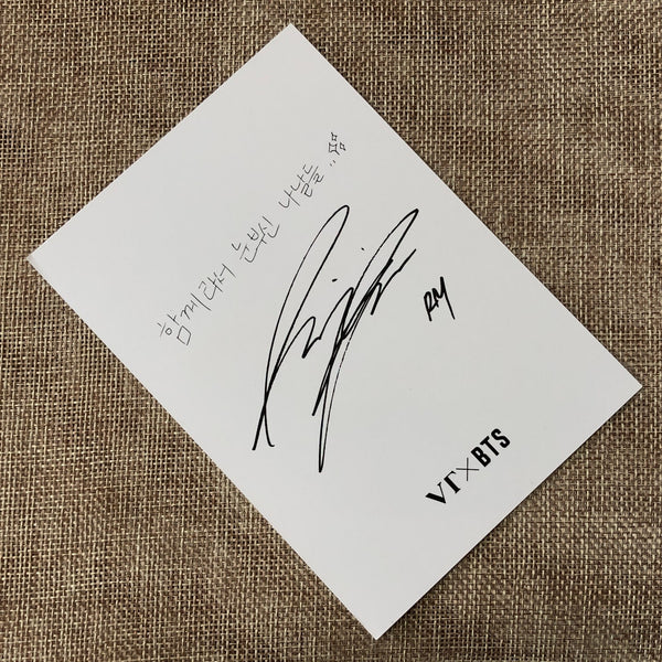 BTS RM [ VT Cosmetics Sign Message ] Official Postcard / New / Gift