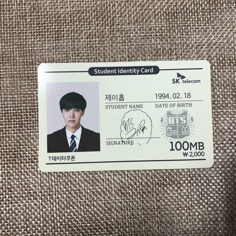 BTS J-HOPE [ SKT SK Telecom ] Official Data Coupon Card Photocard / New / Gift