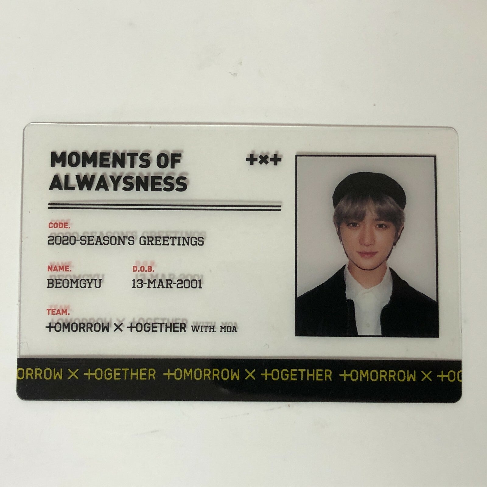 TXT BEOMGYU [ 2020 Season's Greetings ] Official ID Card Photocard / New / Gift