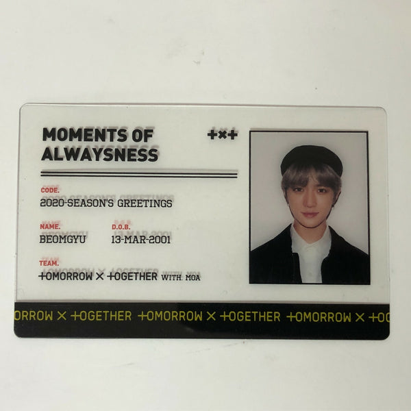 TXT BEOMGYU [ 2020 Season's Greetings ] Official ID Card Photocard / New / Gift