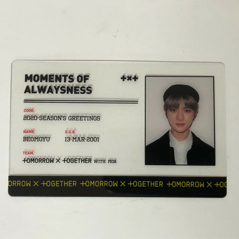 TXT BEOMGYU [ 2020 Season's Greetings ] Official ID Card Photocard / New / Gift