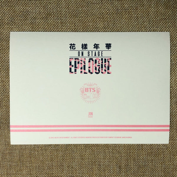 BTS JIN #2 [ HYYH On Stage Epilogue ] Official Postcard Photo / New / Gift