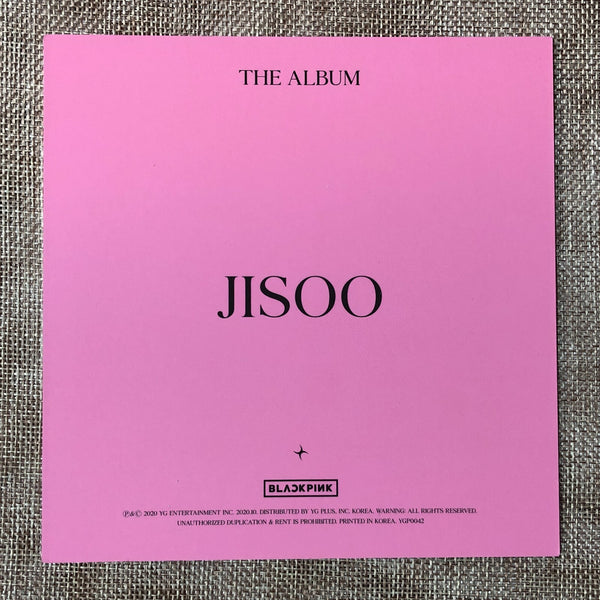 BLACKPINK JISOO [ THE ALBUM ] Official Postcard, Ver. 2 / New / Gift