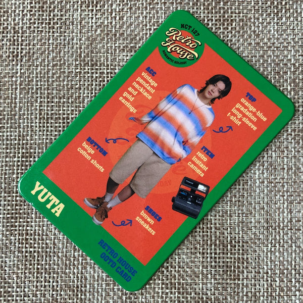NCT 127 YUTA [ RETRO HOUSE MD ] Official OOTD Card Photocard / New / Gift