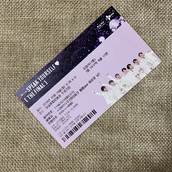 BTS 2019 #1 [Speak Yourself World Tour] Official Concert Ticket / New, Rare /+G
