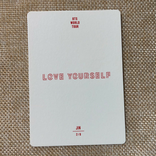 BTS JIN 2/8 [ Love Yourself World Tour ] Official Mini Photocard / New / Gift