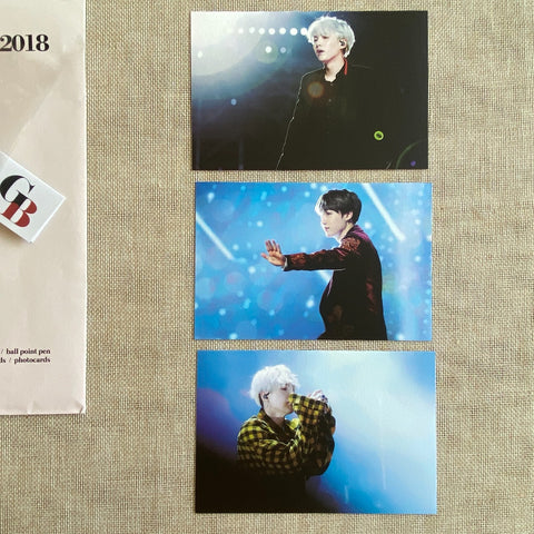 BTS SUGA [ 2018 GROWING BEAT Exhibition ] Postcard Set, 3 ea / New, Rare / Gift