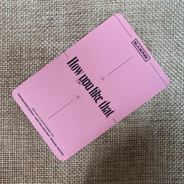 BLACKPINK JISOO #2 [How You Like That] Official POB Photocard, Pink / New / Gift