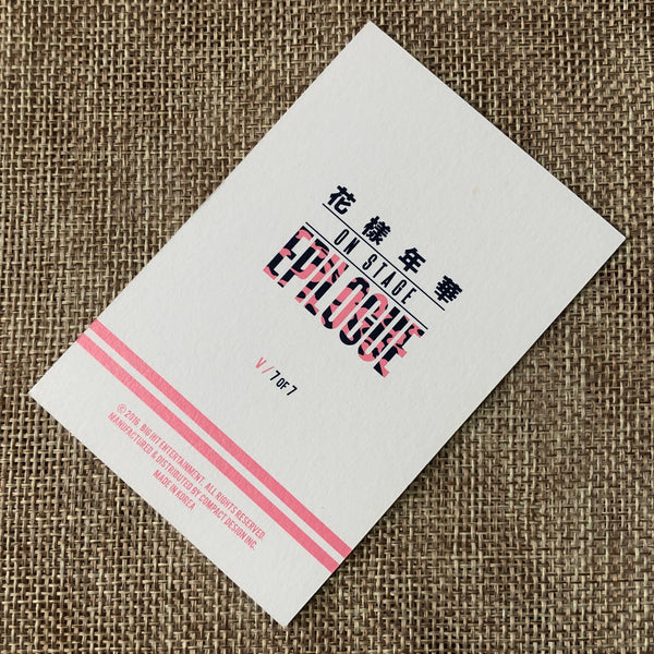 BTS V 7/7 [HYYH On Stage Epilogue Concert] Official Mini Photocard / New / Gift