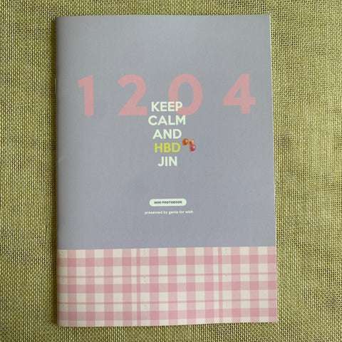 BTS JIN [KEEP CALM AND HBD JIN Exhibition Photobook] 32 page / New, Rare / Gift