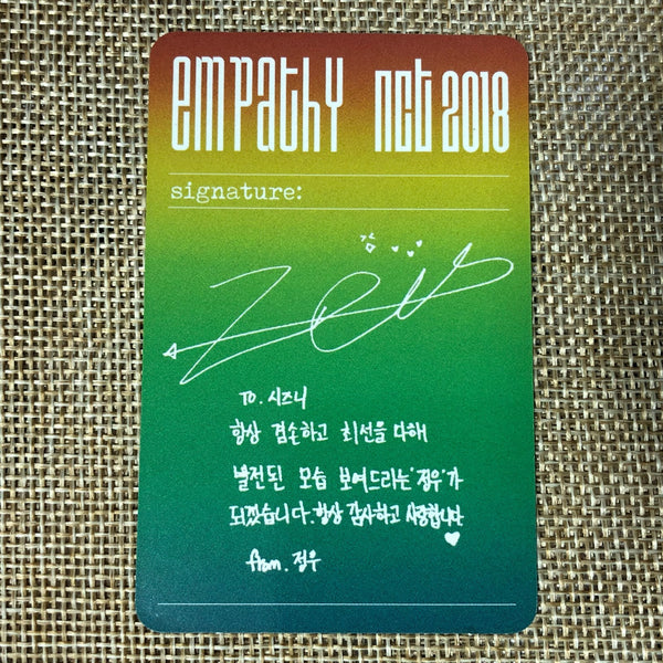 NCT 2018 JUNGWOO [EMPATHY] Official Photocard Dream Ver, 1st Album / New / Gift