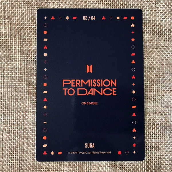 BTS SUGA 2/4 [PTD PERMISSION TO DANCE ON STAGE] Official Mini Photocard / Gift