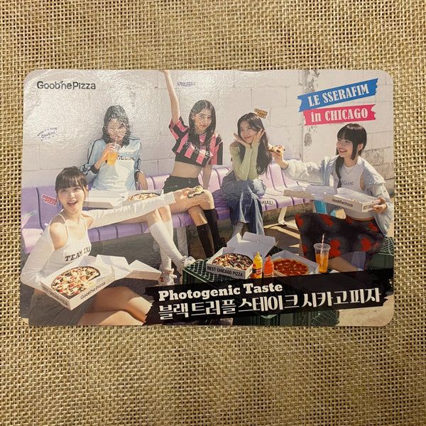 LE SSERAFIM GROUP [ Goobne Chicago Pizza ] Official Photocard / New, Rare / Gift