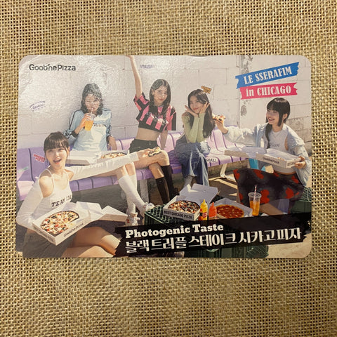 LE SSERAFIM GROUP [ Goobne Chicago Pizza ] Official Photocard / New, Rare / Gift