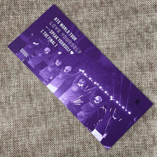 BTS JIN [Speak Yourself Seoul The Final DVD] Official Bookmark / New, Rare /+G