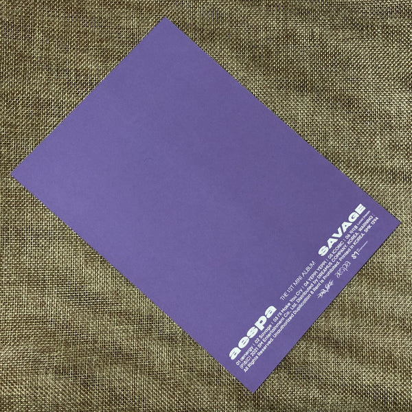 AESPA WINTER [ SAVAGE ] Official Postcard, 1st Mini / New / Gift