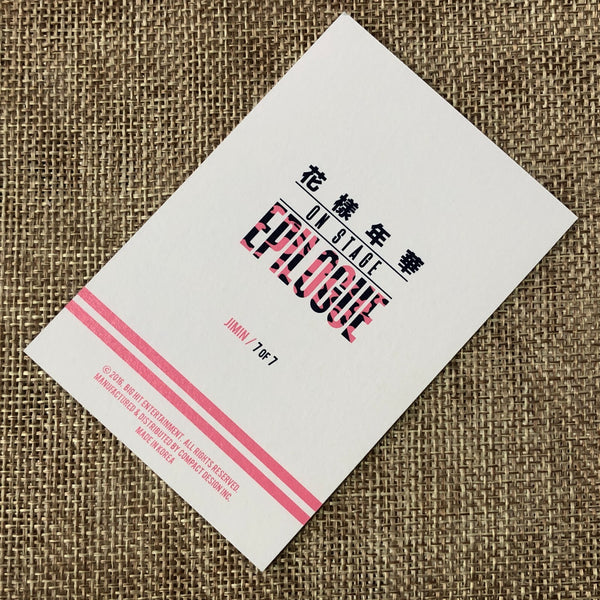 BTS JIMIN 7/7 [HYYH On Stage Epilogue Concert] Official Mini Photocard / Gift