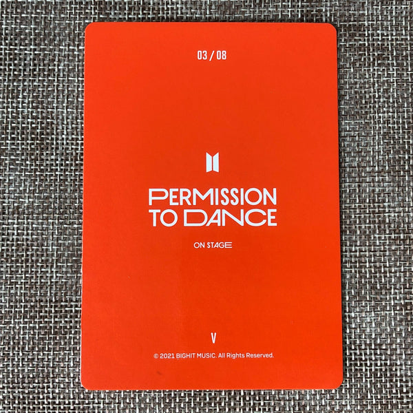 BTS V 3/8 [PTD PERMISSION TO DANCE ON STAGE] Official Mini Photocard / Gift